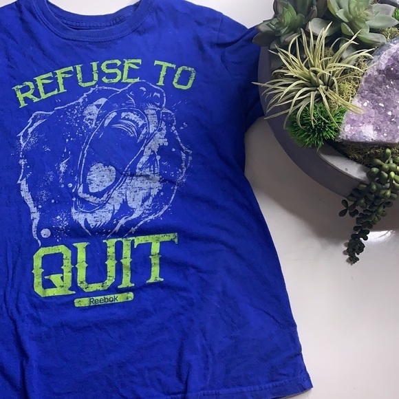 Reebok Rawr Refuse To Quit graphic t-shirt youth Medium blue - Picture 6 of 6